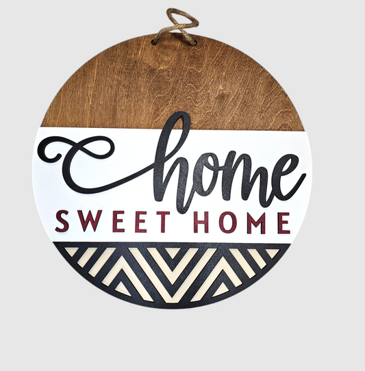 Home Sweet Home Geometric Round